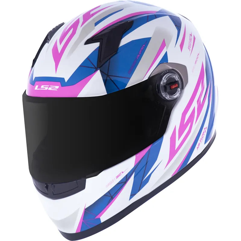 Capacete LS2 FF358 Draze Branco Azul Rosa