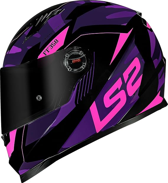 Capacete LS2 FF358 Draze Preto Roxo e Rosa