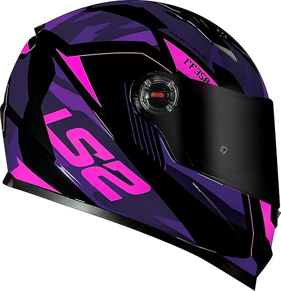 Capacete LS2 FF358 Draze Preto Roxo e Rosa