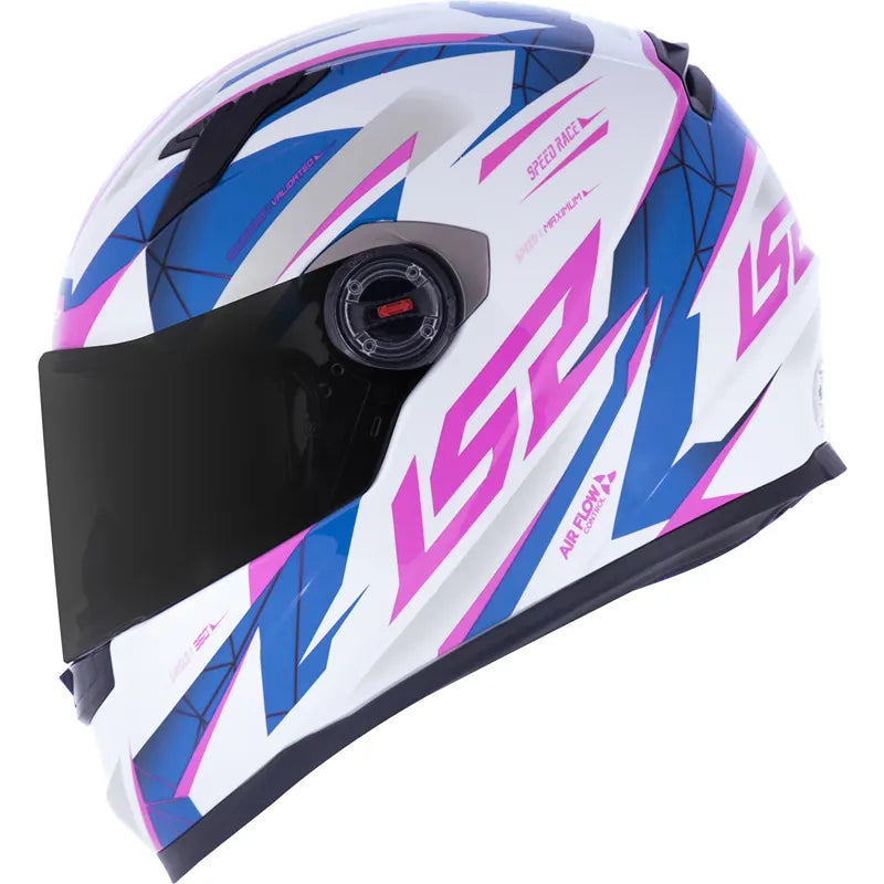Capacete LS2 FF358 Draze Branco Azul Rosa